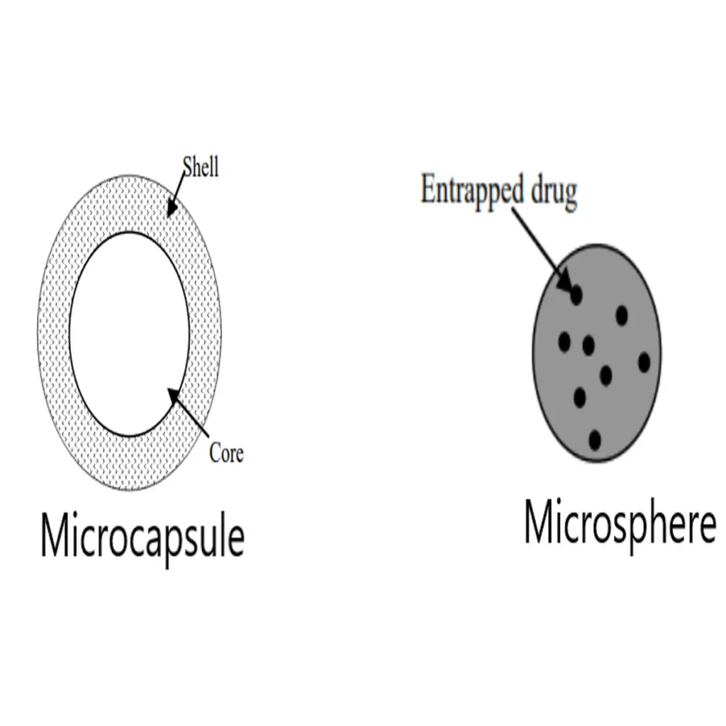 Difference between microsphere and microcapsule